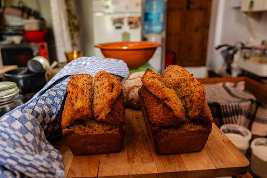 Freshly baked bread, Manacor, Mallorca, Balearic Islands, Spain