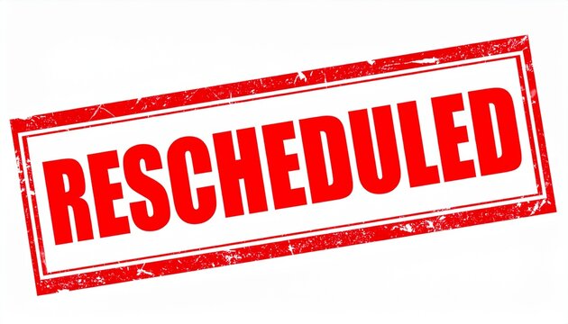 Red RESCHEDULED approval stamp