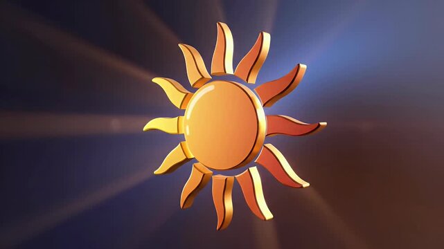 A stylized, golden sun radiates warmth and light against a blurred, gradient background, creating a vibrant and optimistic visual.