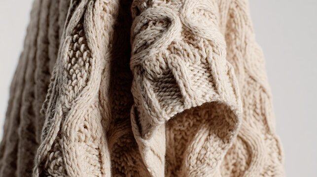Textured knitted poncho isolated on the white background 