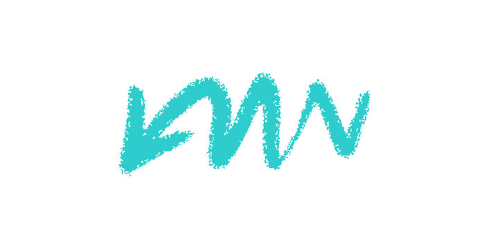 Wavy Arrow &ndash; Turquoise Crayon Direction Element
