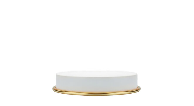 White round pedestal with gold base