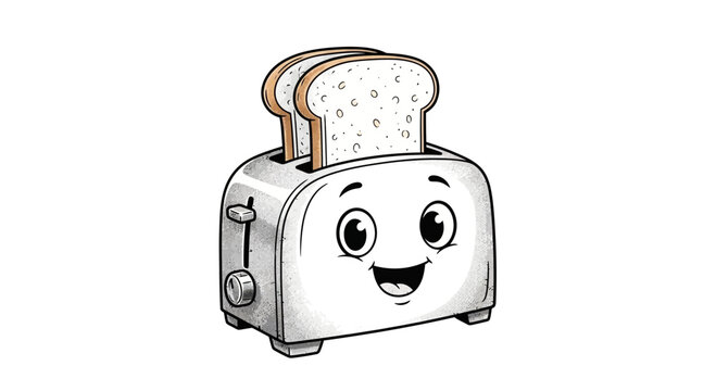 Happy Toaster with Toast