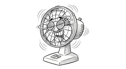 Obraz premium Dizzy Fan Cartoon