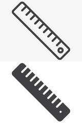 Fototapeta premium Ruler line and solid different style vector icon set