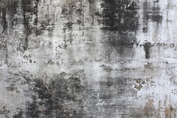 Fototapeta premium Grungy Textured Concrete Wall with Dark Stains and Patches.