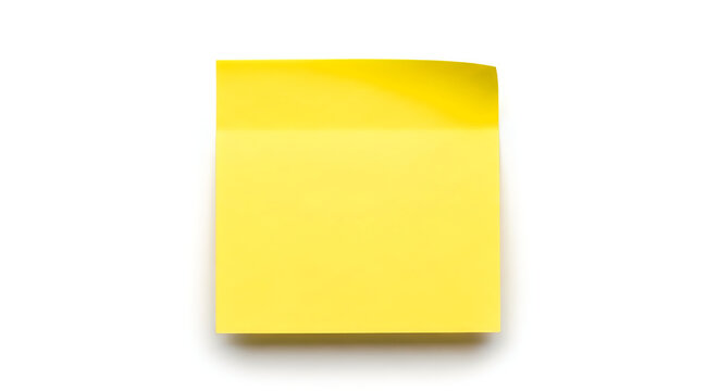 A bright yellow sticky note pad with a clean and simple design