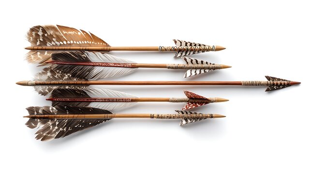 Traditional native American arrow isolated on the white background 