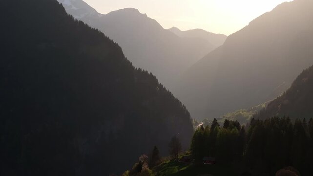 a beautiful evening in the alps 4k video
