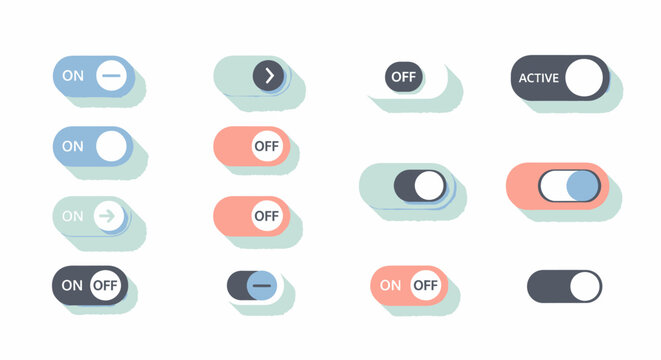 toggle buttons on off switches active interface elements