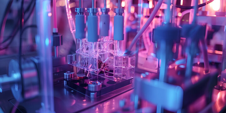  Advanced Biotech Laboratory Automation Setup | Precision Microfluidic Device Operation | Scientific Research with High-Tech Lab Equipment