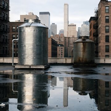 Authentic Rooftop with Everyday Objects Urban Lifestyle