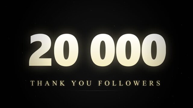 20,000 Followers Growth Celebration - Luxury Digital Creator Milestone Animation, Champagne Gold 20k Achievement Overlay, Elegant Social Media Marketing Motion Graphic