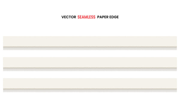 Realistic torn paper edge strips isolated on white background vector.