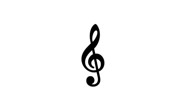 Simple Treble Clef Symbol Variations on White Background.