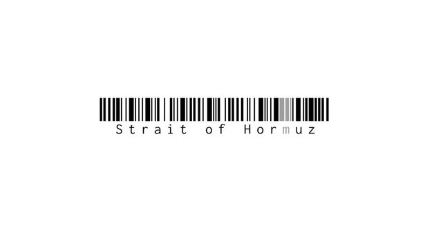 Strait of Hormuz Barcode - A Symbolic Representation of Global Oil Trade and Geopolitical Significance.