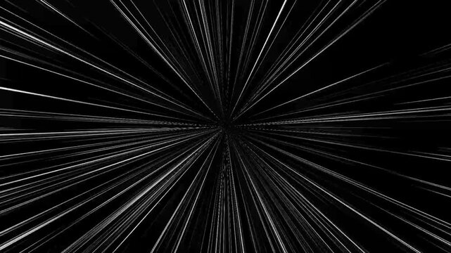 Moving zoom comic speed line, Abstract Manga Speed Lines zoom anime speed lines overlay animation, Fast speed lines loop animation overlay, Fast speed lines isolated on black screen background. 4k
