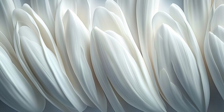 Elegant White Texture Pattern with Delicate Floral Petals, Soft Curves for Seamless Wallpaper Design
