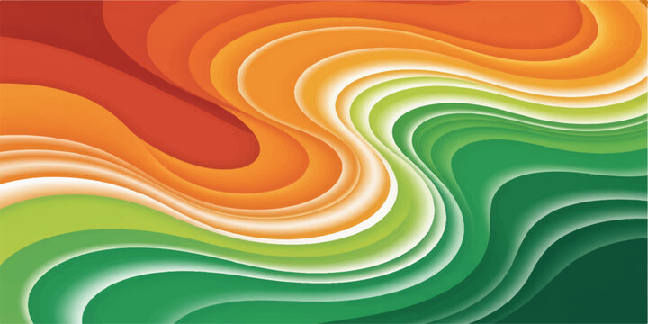 Abstract colorful background featuring a vibrant rainbow wave pattern with light curves and fluid vector shapes creating a dynamic artistic path across a textured green and yellow backdrop