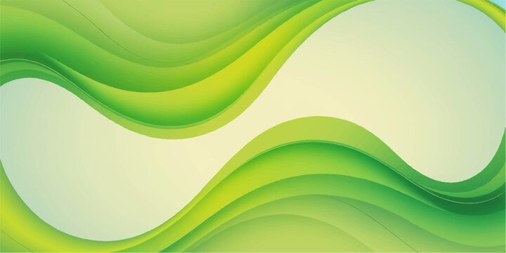 An abstract green wave background featuring a curved vector design with light energy lines and eco nature textures for an elegant motion wallpaper template