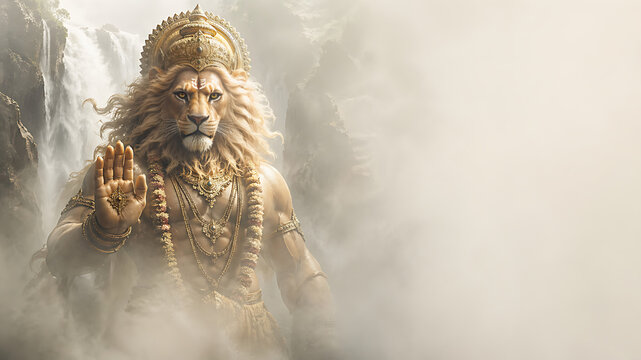 Bhagwan Vishnu avatar Narsimha Jayanti celebration, Chaturdashi festival, Hindu devotees worship Lord Narasimha, Janmotsav rituals, divine protection, faith devotion