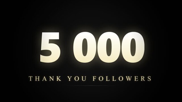 5,000 Subscribers Celebration - Cinematic Gold 5k Achievement Motion Graphic, Beginner Creator Success Anniversary Animation, Luxury Champagne Social Media Growth Milestone