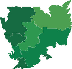Fototapeta premium Map of west bengal districts with districts vector illustration,