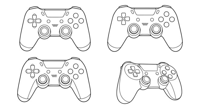 Video Game Controller Line Art
