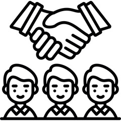 Obraz premium Team Handshake Icon Vector Element