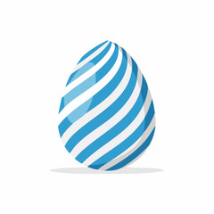 Obraz premium Blue and White Striped Easter Egg