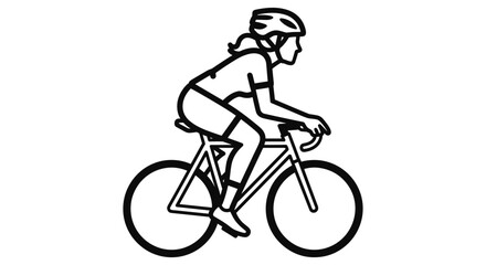 Obraz premium Woman Cycling Line Art