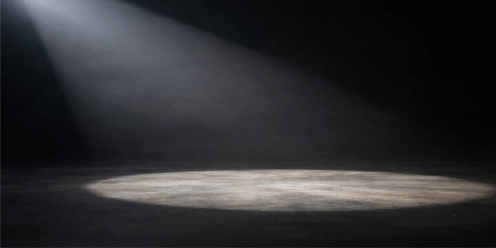 Abstract background featuring a bright spotlight illuminating swirling dark smoke and mist in a moody night sky texture with ample space for text design