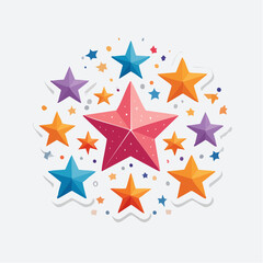 Obraz premium Colorful Star Cluster Illustration