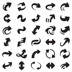 Fototapeta premium Collection of black arrow icons