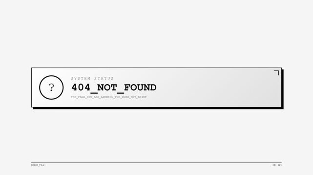 404 not found error message with minimalist design