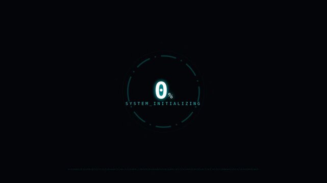 Digital system initializing progress bar with binary code