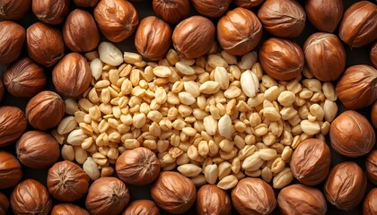Fototapeta premium Hazelnuts Background Texture