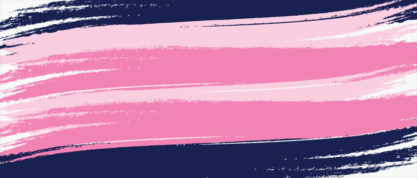 Pink and Navy Brush Stroke Texture, Abstract Paint Lines Background for Modern Creative Design