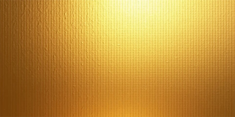 Fototapeta premium A vintage abstract gold metal texture design with a corrugated yellow line pattern on an old grunge surface backdrop
