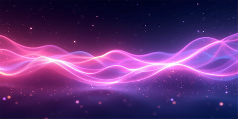 An abstract blue background featuring a glowing nebula and flowing light waves that design a bright cosmos texture with shimmering stars and galaxy motion across the dark universe wallpaper © Alpha Designs