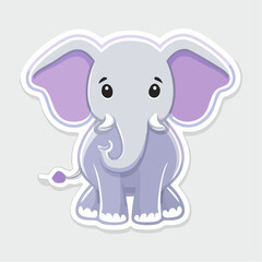 Obraz premium Cute Cartoon Elephant Sticker
