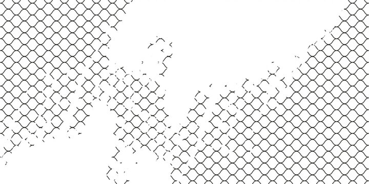 Wire mesh fence isolated on white background