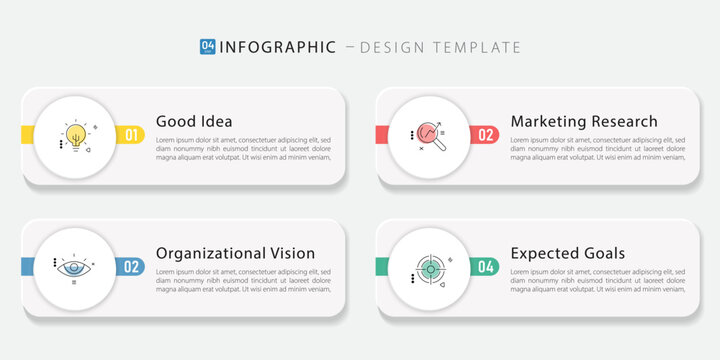 Timeline infographic template. 4 Step timeline journey, calendar Flat simple infographics design template. presentation graph. Business concept with 4 options, vector illustration.