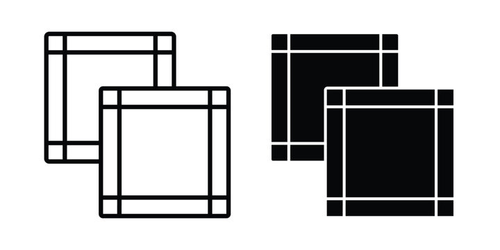 Handkerchief icon with line stroke and black silhouette style