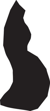 Map of Liechtenstein Solid Black Silhouette Clipart Vector