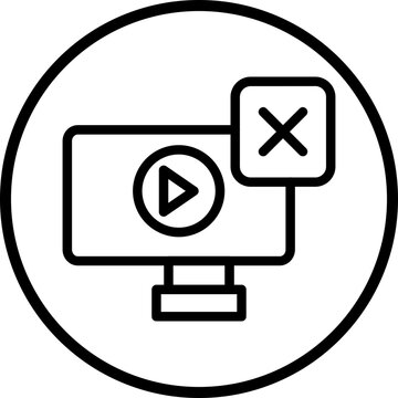 Ad Blocker Line Icon Style