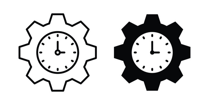 Productivity and efficiency icon with line stroke and black silhouette style