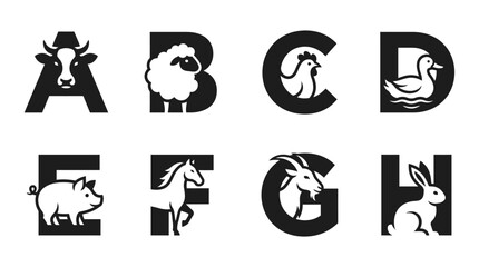 Alphabet animal designs with letters. © Bambang