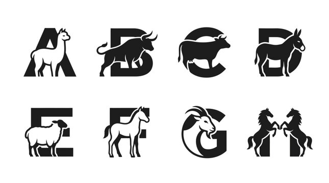 Alphabet animal letters with goats.