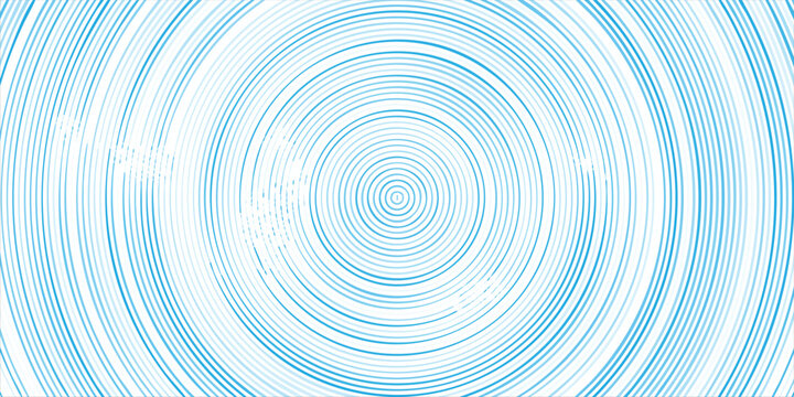 Modern blue concentric circles abstract background for technology and digital innovation